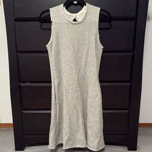 NWT Trouble at the Mill  Sleeveless Gray Midi Dress with pockets USA Small
